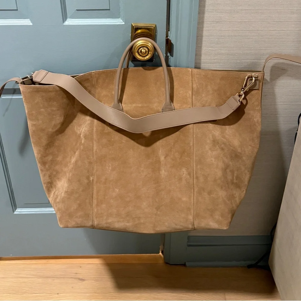 Aerin Suede Oversized Weekender Bag - Picture 3 of 13